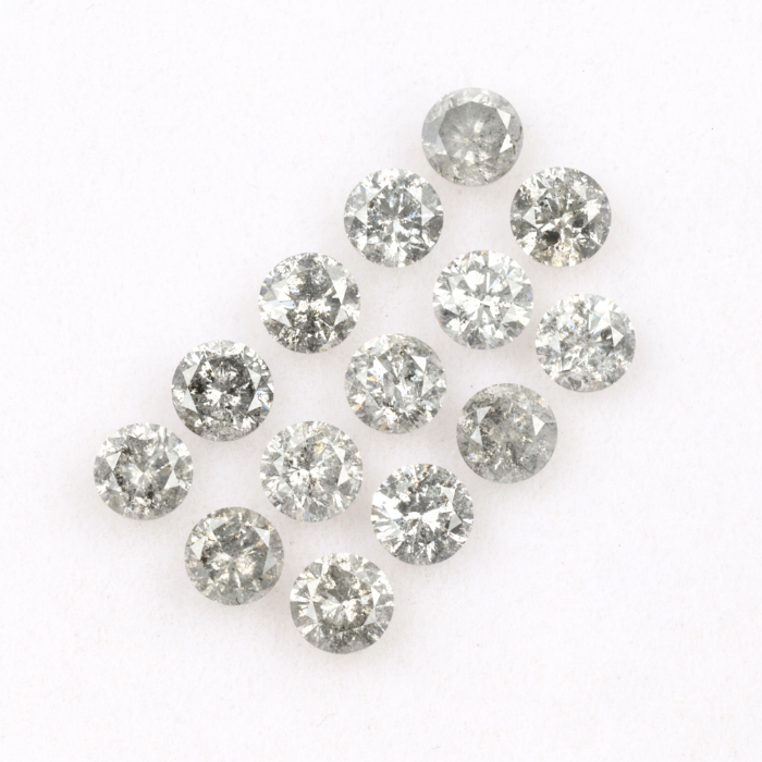 3.7 MM Salt And Pepper Round Brilliant Cut Diamond