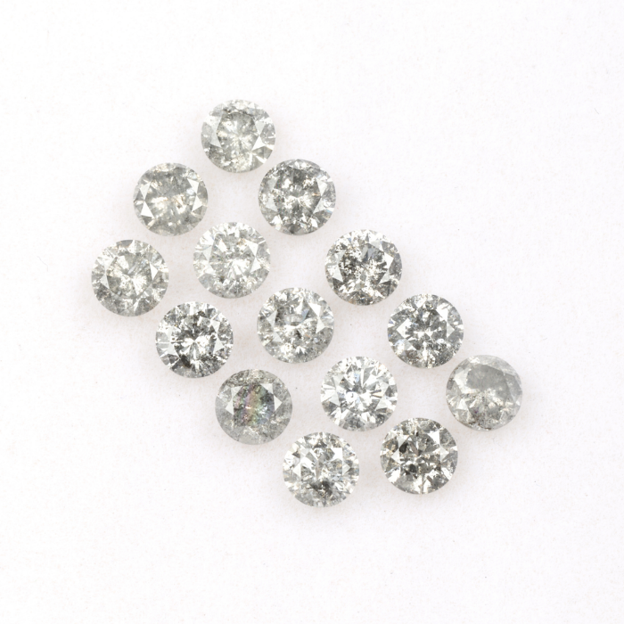 3.7 MM Salt And Pepper Round Brilliant Cut Diamond
