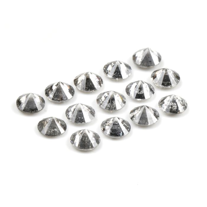 3.7 MM Salt And Pepper Round Brilliant Cut Diamond