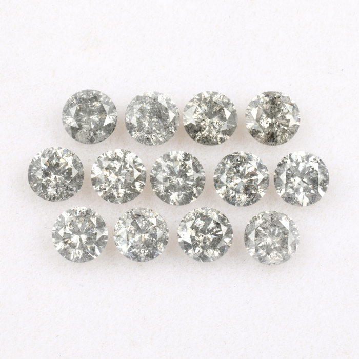 3.6 MM Salt And Pepper Round Brilliant Cut Diamond