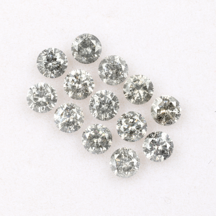 3.6 MM Salt And Pepper Round Brilliant Cut Diamond