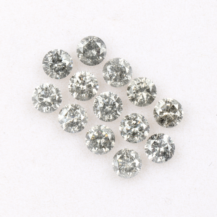 3.6 MM Salt And Pepper Round Brilliant Cut Diamond