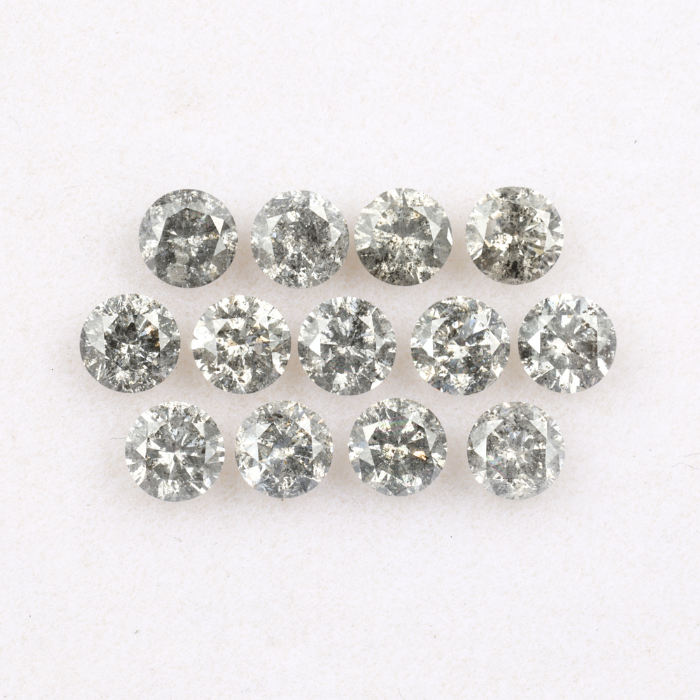 3.6 MM Salt And Pepper Round Brilliant Cut Diamond