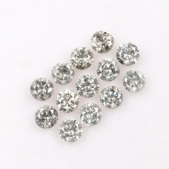 3.6 MM Salt And Pepper Round Brilliant Cut Diamond