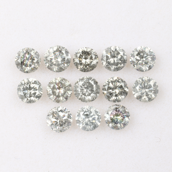 3.5 MM Salt And Pepper Round Brilliant Cut Diamond