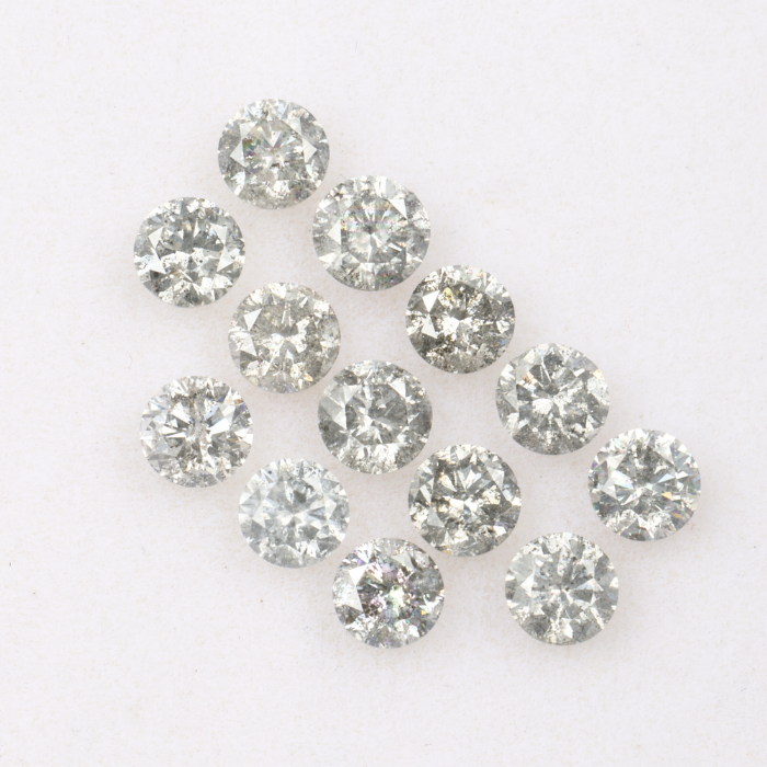 3.5 MM Salt And Pepper Round Brilliant Cut Diamond