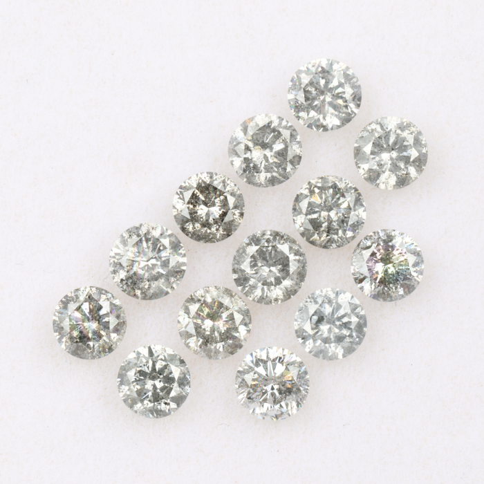 3.5 MM Salt And Pepper Round Brilliant Cut Diamond