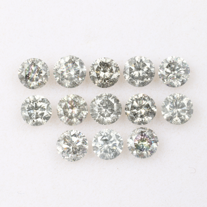 3.5 MM Salt And Pepper Round Brilliant Cut Diamond