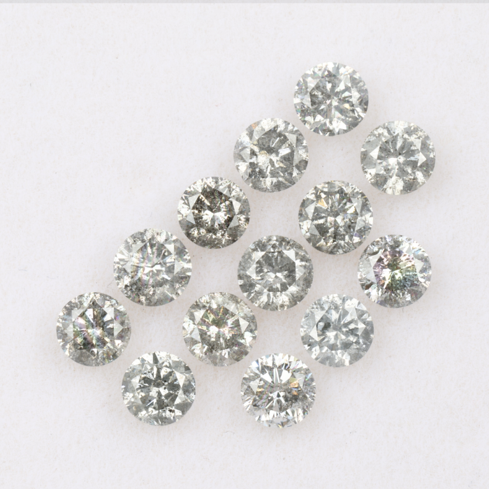 3.5 MM Salt And Pepper Round Brilliant Cut Diamond