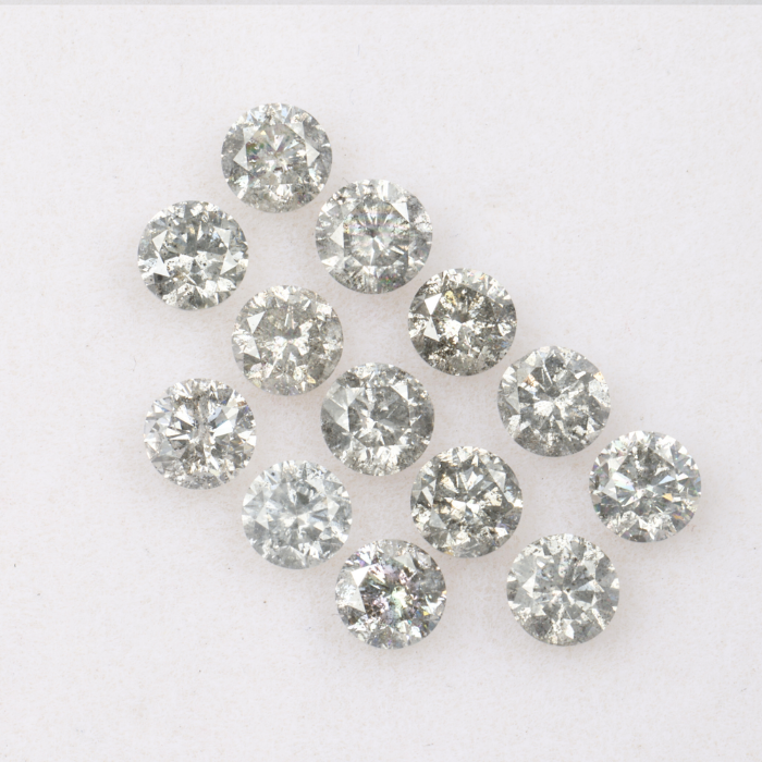3.5 MM Salt And Pepper Round Brilliant Cut Diamond