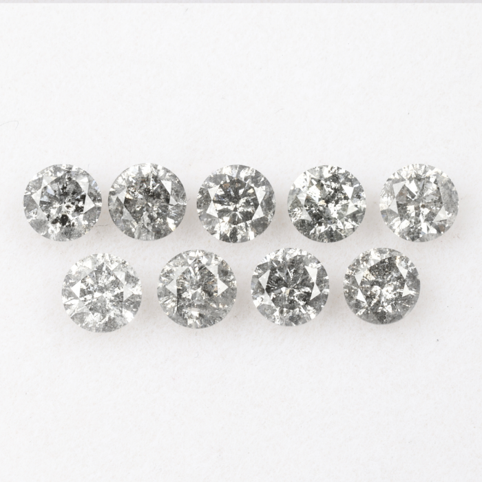 3.4 MM Salt And Pepper Round Brilliant Cut Diamond