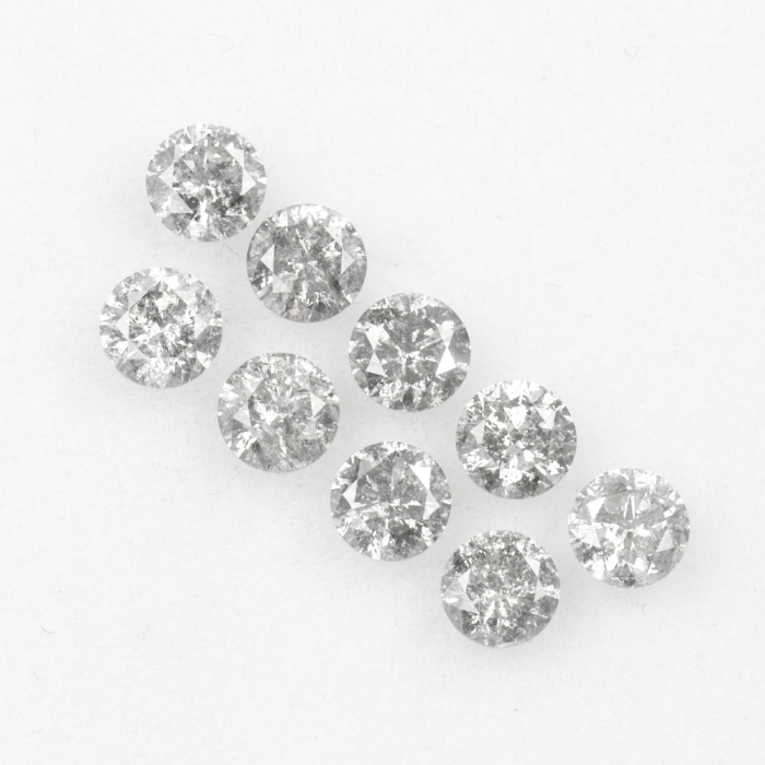 3.4 MM Salt And Pepper Round Brilliant Cut Diamond