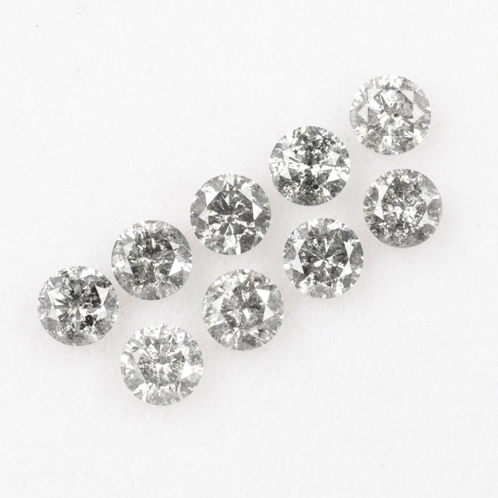 3.4 MM Salt And Pepper Round Brilliant Cut Diamond
