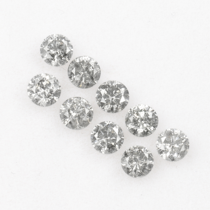3.4 MM Salt And Pepper Round Brilliant Cut Diamond