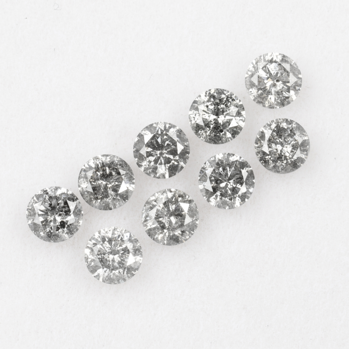 3.4 MM Salt And Pepper Round Brilliant Cut Diamond