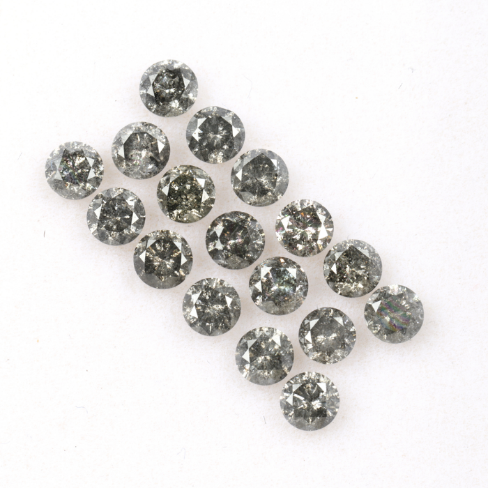 3.3 MM Salt And Pepper Round Brilliant Cut Diamond