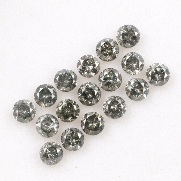 3.3 MM Salt And Pepper Round Brilliant Cut Diamond