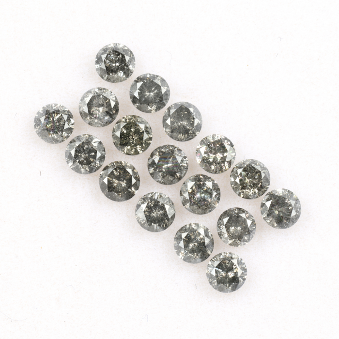 3.3 MM Salt And Pepper Round Brilliant Cut Diamond