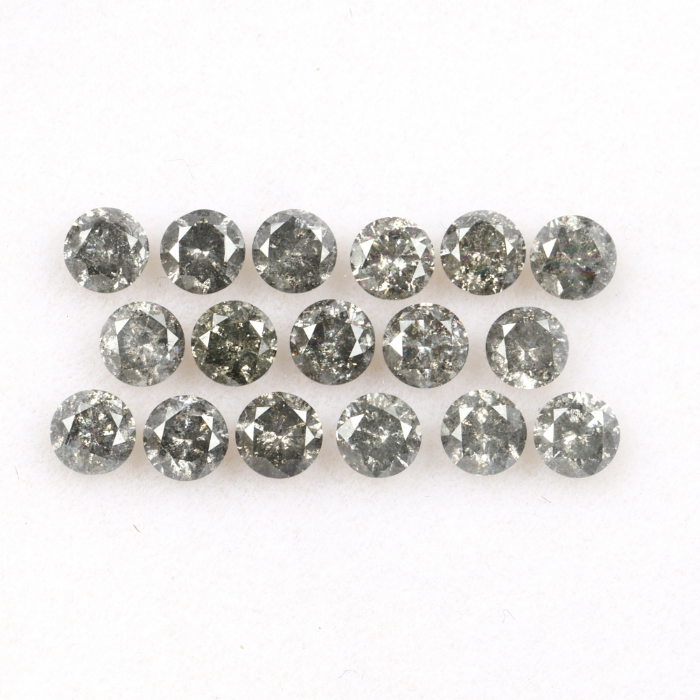 3.3 MM Salt And Pepper Round Brilliant Cut Diamond