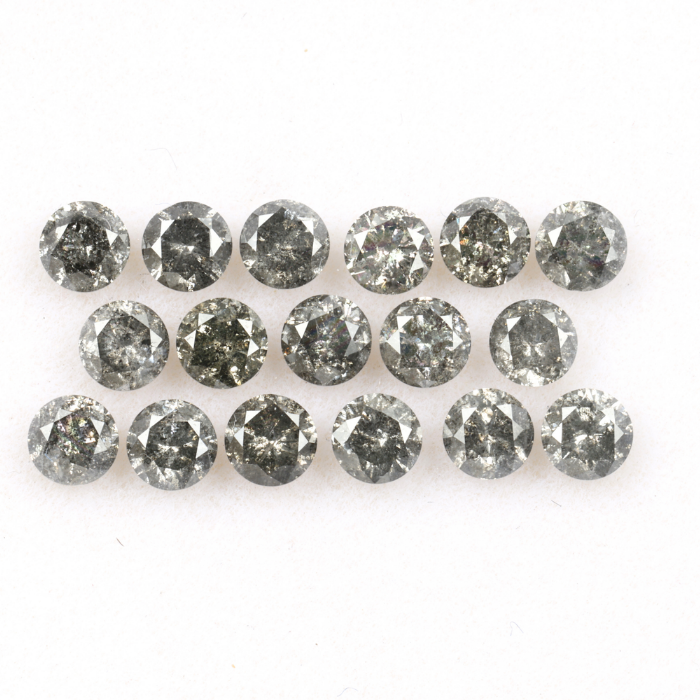 3.3 MM Salt And Pepper Round Brilliant Cut Diamond