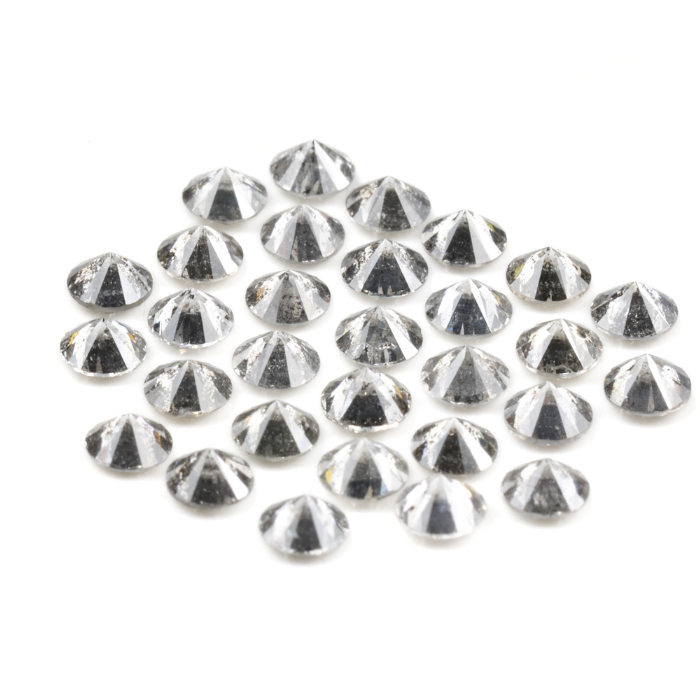 3.2 MM Salt And Pepper Round Brilliant Cut Diamond