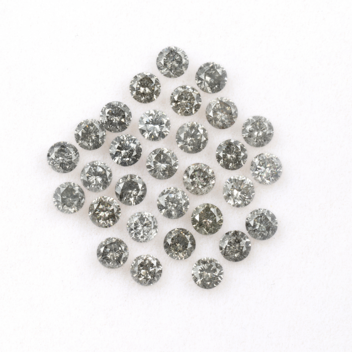 3.2 MM Salt And Pepper Round Brilliant Cut Diamond