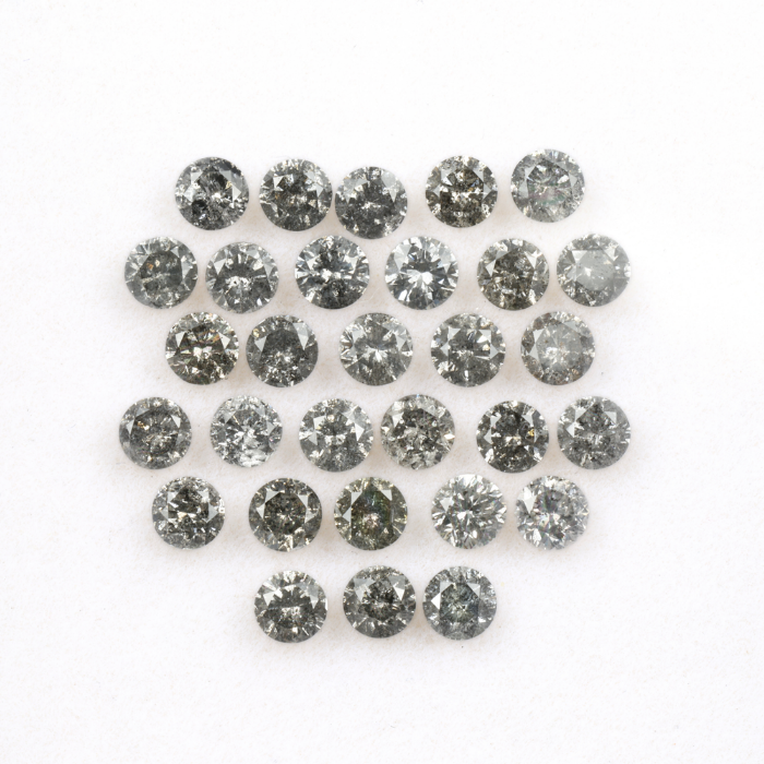 3.2 MM Salt And Pepper Round Brilliant Cut Diamond