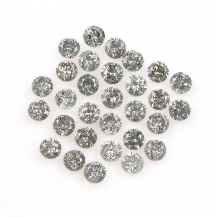 3.2 MM Salt And Pepper Round Brilliant Cut Diamond