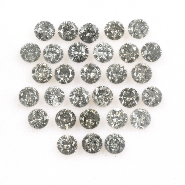 3.2 MM Salt And Pepper Round Brilliant Cut Diamond