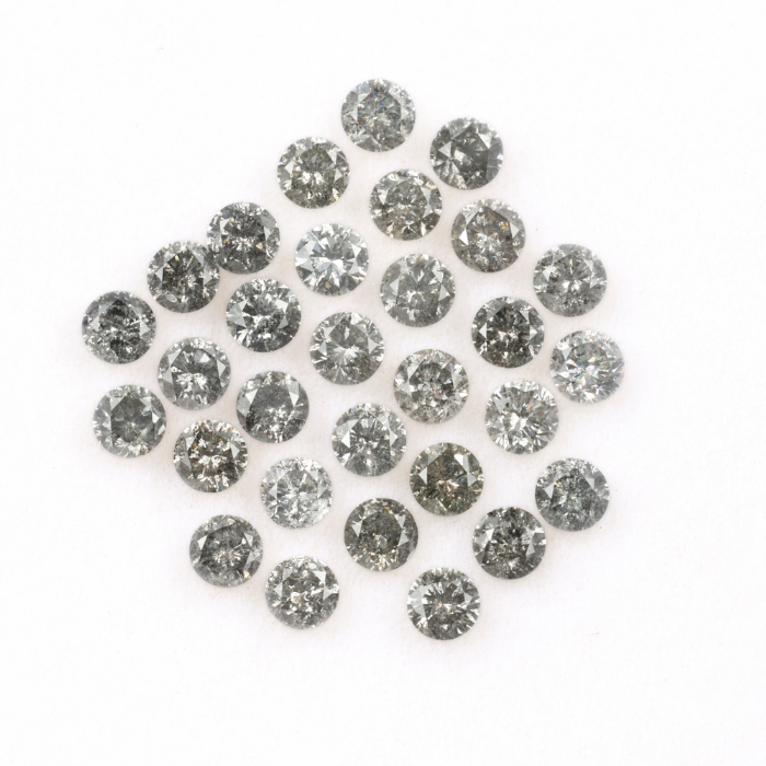 3.2 MM Salt And Pepper Round Brilliant Cut Diamond