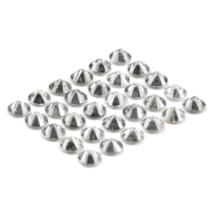 3.1 MM Salt And Pepper Round Brilliant Cut Diamond