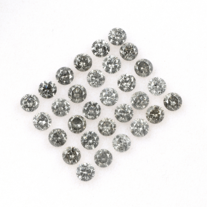 3.1 MM Salt And Pepper Round Brilliant Cut Diamond