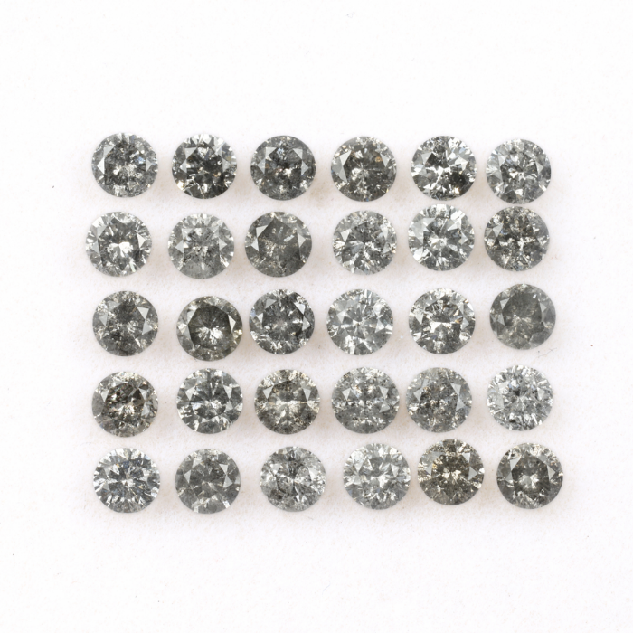 3.1 MM Salt And Pepper Round Brilliant Cut Diamond