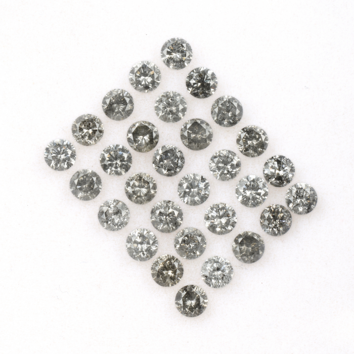 3.1 MM Salt And Pepper Round Brilliant Cut Diamond