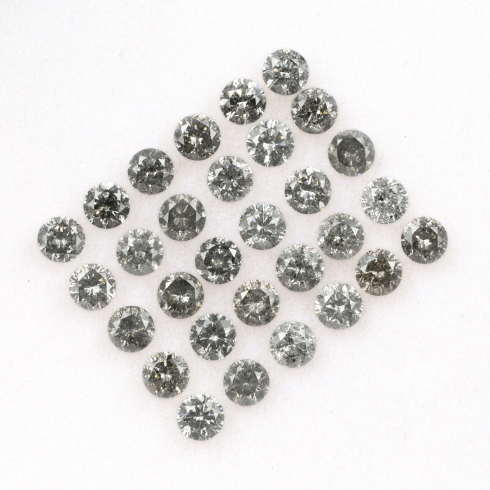 3.1 MM Salt And Pepper Round Brilliant Cut Diamond