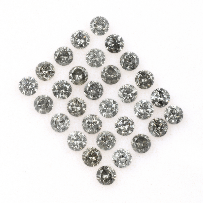 3.1 MM Salt And Pepper Round Brilliant Cut Diamond