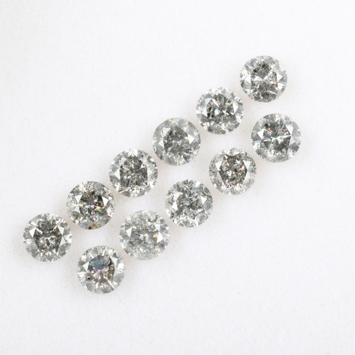 4.5 MM Salt And Pepper Round Brilliant Cut Diamond