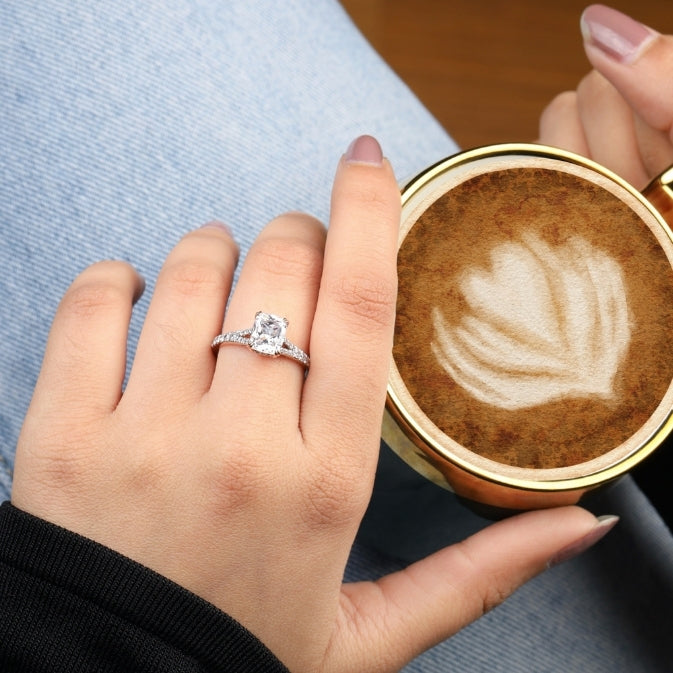 Radiant Cut Moissanite Engagement Ring