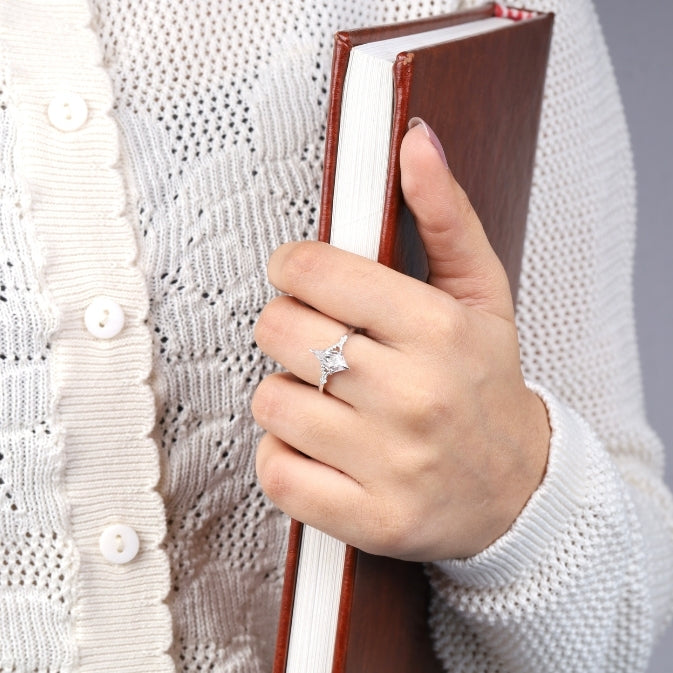 Kite Cut Lab-Grown Diamond Engagement Ring for Women