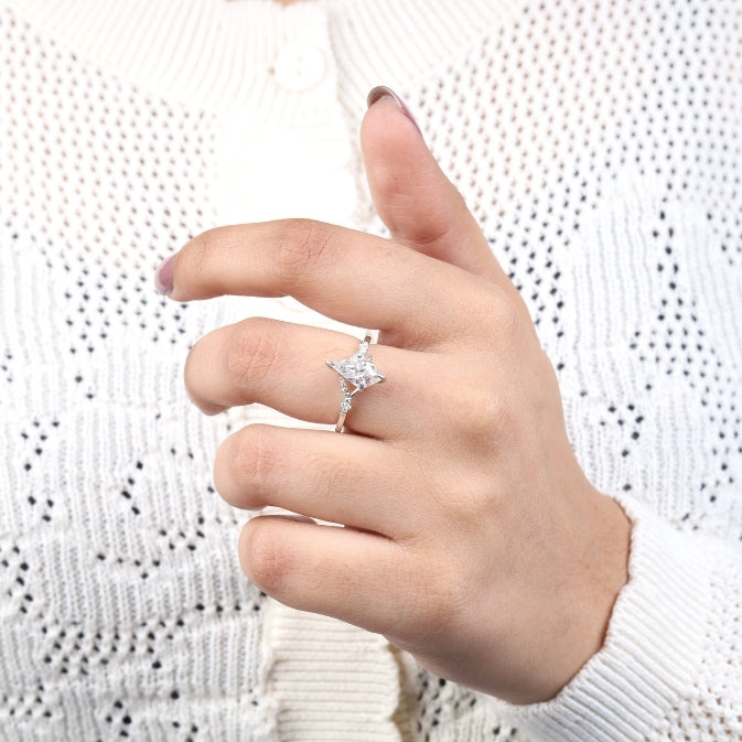 Kite Cut Lab-Grown Diamond Engagement Ring for Women