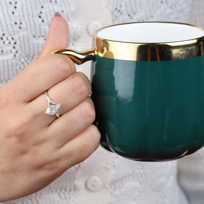 Kite Cut Lab-Grown Diamond Engagement Ring for Women