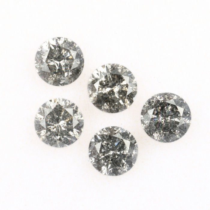 4.0 MM Salt And Pepper Round Brilliant Cut Diamond