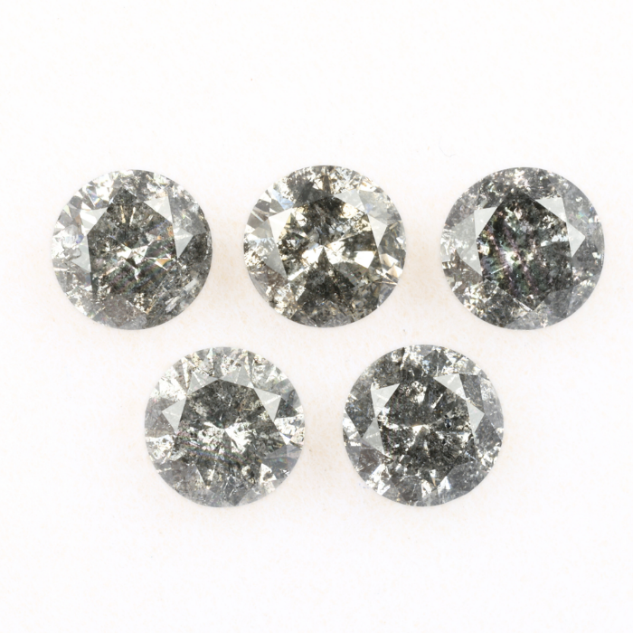 4.0 MM Salt And Pepper Round Brilliant Cut Diamond