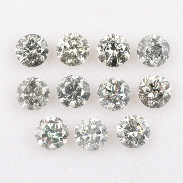 3.9 MM Salt And Pepper Round Brilliant Cut Diamond