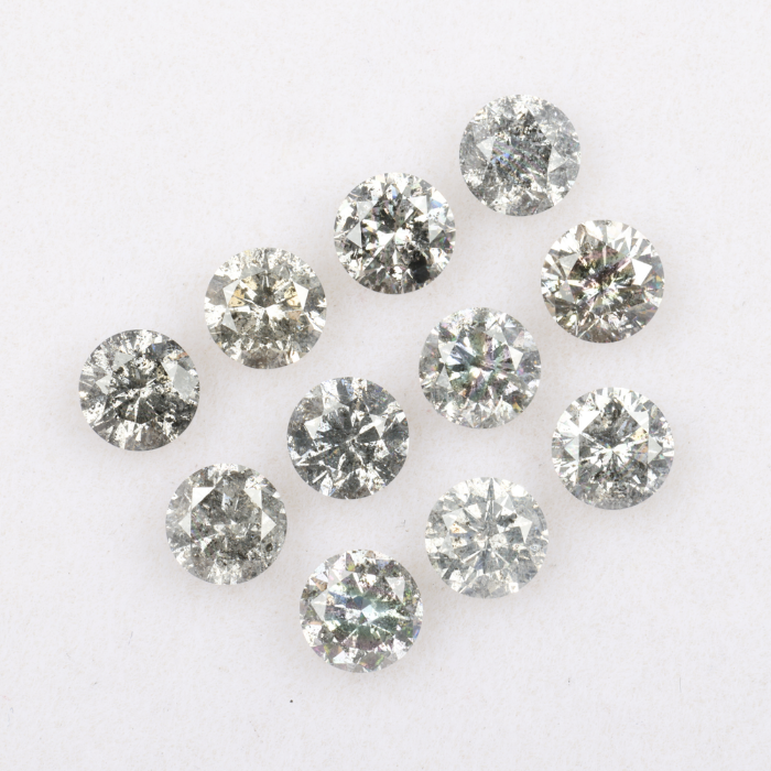 3.9 MM Salt And Pepper Round Brilliant Cut Diamond