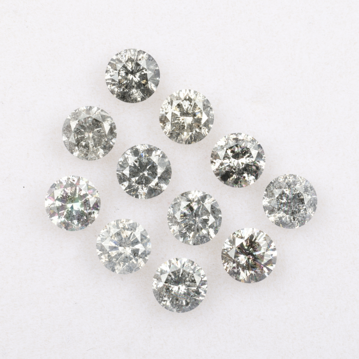 3.9 MM Salt And Pepper Round Brilliant Cut Diamond