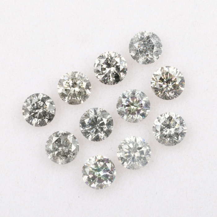 3.9 MM Salt And Pepper Round Brilliant Cut Diamond
