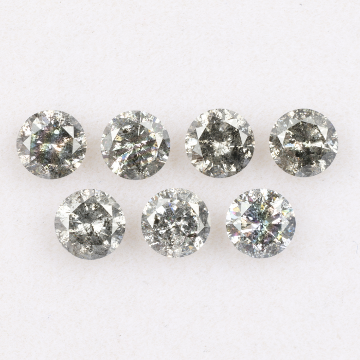 3.8 MM Salt And Pepper Round Brilliant Cut Diamond