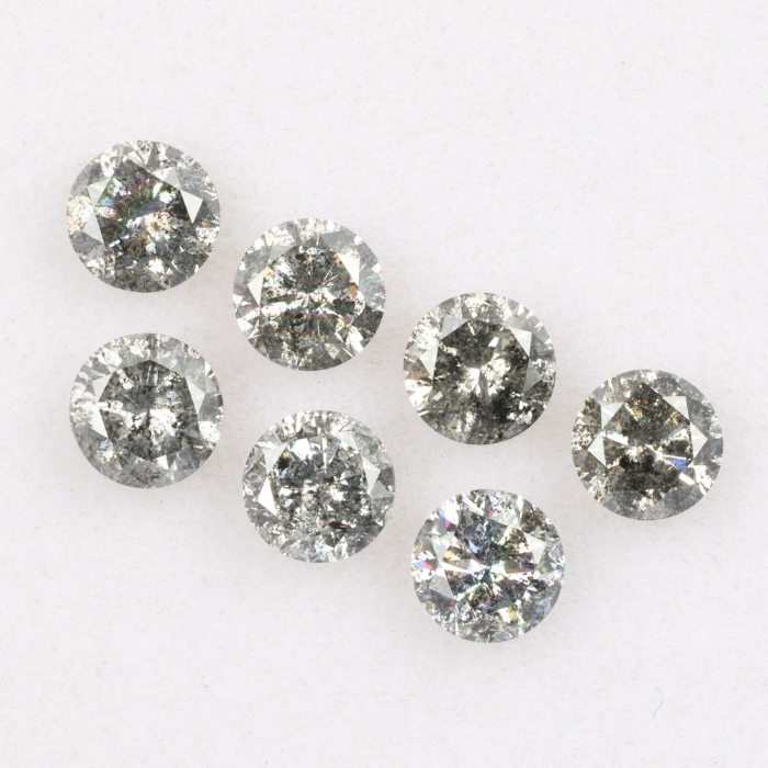 3.8 MM Salt And Pepper Round Brilliant Cut Diamond