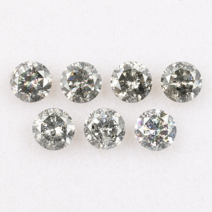 3.8 MM Salt And Pepper Round Brilliant Cut Diamond
